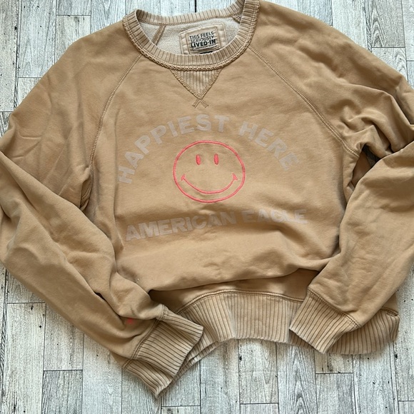 American Eagle Tan Crewneck Sweatshirt size S - Picture 1 of 5